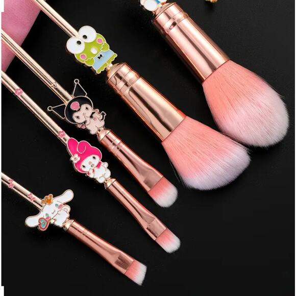 Hello Kitty Kuromi Brush Set Foundation Blending Conceal Eyebrow Powder + Pouch - Picture 3 of 10